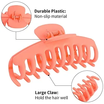 12 Pcs Non-Slip Large Hair Claw Clips for Women