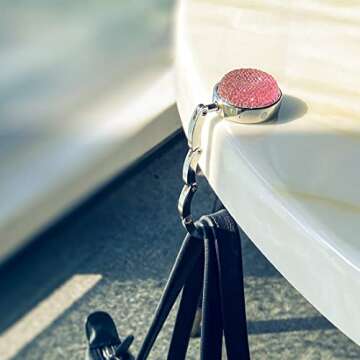 TANOSII Foldable Rhinestone Purse Hook for Tables