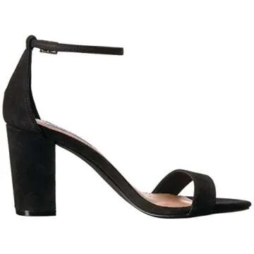 Steve Madden Women's Declair Dress Sandal, Black Nubuck, 8 M US