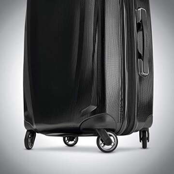 Samsonite Winfield 3 DLX Hardside Expandable Luggage with Spinners, Black, Checked-Large 28-Inch