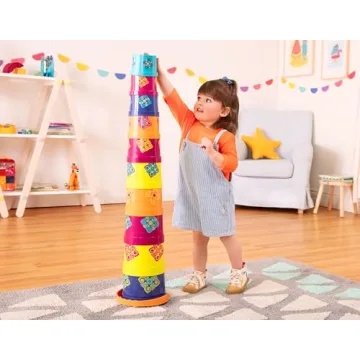 B. toys Stacking Buckets – 10 Colorful Nesting Cups Toy