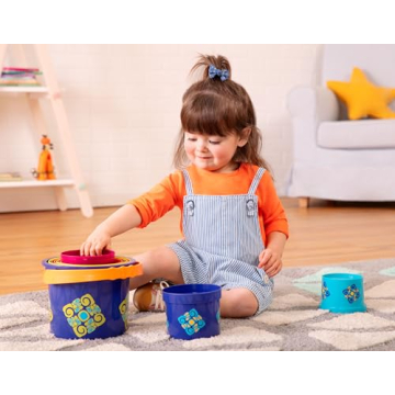 B. toys Stacking Buckets – 10 Colorful Nesting Cups Toy