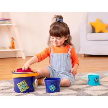 B. toys Stacking Buckets – 10 Colorful Nesting Cups Toy