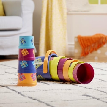 B. toys Stacking Buckets – 10 Colorful Nesting Cups Toy