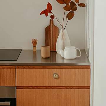 HARPOON 10 Pack Cabinet Round Knobs, Furniture Hardware Pull 1" Inch Antique Brass Brown