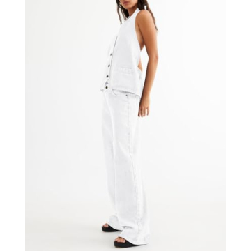 Fisoew Women's Denim Two Piece Set for Trendy Summer Style