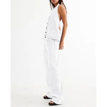 Fisoew Women's Denim Two Piece Set for Trendy Summer Style