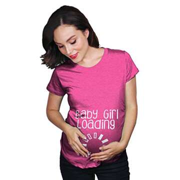 Maternity Baby Girl Loading T Shirt Funny Pregnancy Announcement Reveal Cool Tee Funny Graphic Mater...