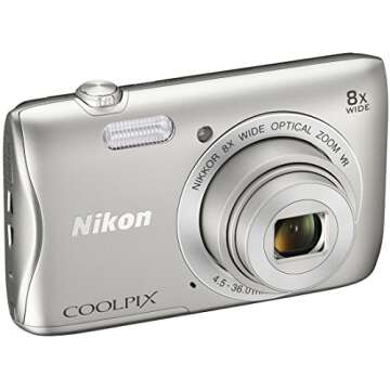 Nikon COOLPIX S3700 Digital Camera - 8x Optical Zoom, Wi-Fi, Compact Design