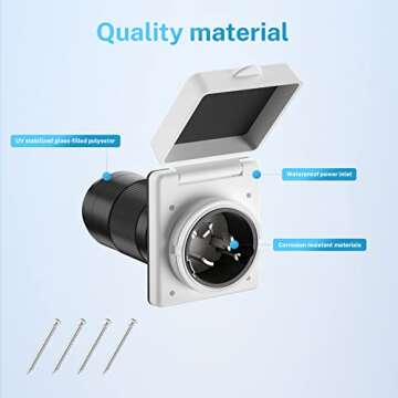 Kohree 50 Amp RV Plug Twist Lock Inlet, Shore Power Inlet Plug NEMA SS2-50P 125V/250V RV Power Receptacle for Marine Boat Trailer Camper Shed, ETL Listed