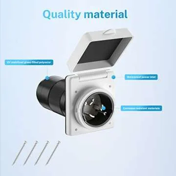 Kohree 50 Amp RV Plug Twist Lock Inlet, Shore Power Inlet Plug NEMA SS2-50P 125V/250V RV Power Receptacle for Marine Boat Trailer Camper Shed, ETL Listed