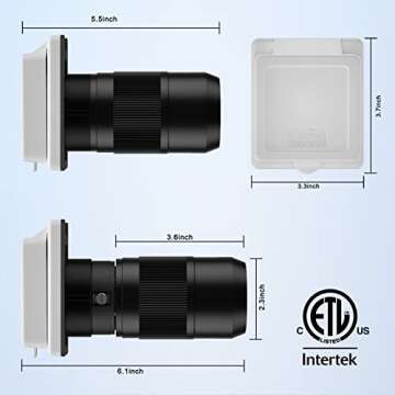 Kohree 50 Amp RV Plug Twist Lock Inlet, Shore Power Inlet Plug NEMA SS2-50P 125V/250V RV Power Receptacle for Marine Boat Trailer Camper Shed, ETL Listed