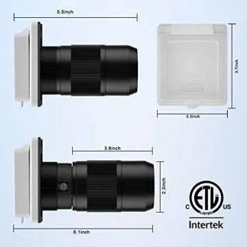 Kohree 50 Amp RV Plug Twist Lock Inlet, Shore Power Inlet Plug NEMA SS2-50P 125V/250V RV Power Receptacle for Marine Boat Trailer Camper Shed, ETL Listed