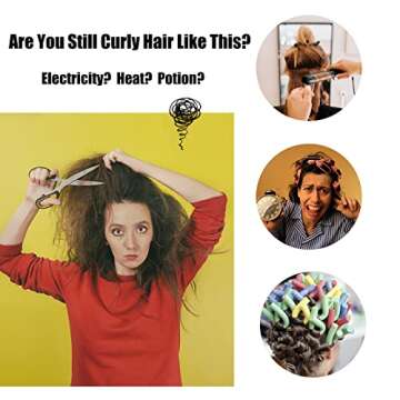 Heatless Hair Curler Hair Culers for Long Hair Soft No Heat Hair Curlers You Can To Sleep In Overnight,Heatless Curling Rod Portable Silk Curling Ribbon (Pink-1)