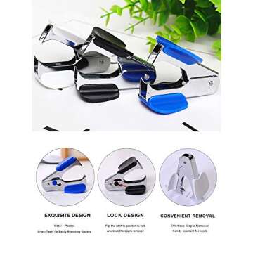 Deli Effortless Desktop Stapler, 40 Sheet Capacity, One Finger Touch Stapling, Easy to Load Ergonomic Heavy Duty Stapler, Includes 1500 Staples and Staple Remover