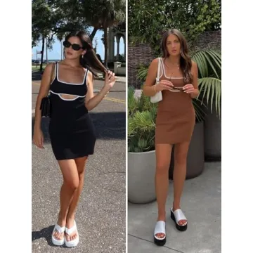 Fisoew Women’s Mini Dress - Stylish Summer Cutout Design