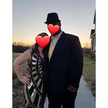 Metme 1920s Vintage Inspired Fringe Embellished Gatsby Flapper Midi Dress Prom Party,Black,Large