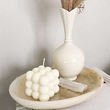 Hygge & Cwtch Bubble Candle | Handmade Soy Cube Candles Danish Pastel Room Decor Aesthetic Scented Aromatherapy Cute Shaped Decorations (Vanilla Cream, 1-Pack)