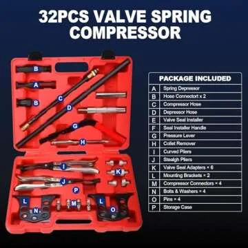 8MILELAKE Valve Spring Compressor, Universal Car Engine Overhead Valve Spring Stem Seal Remover Installer OHV OHC Compressor Tool Kit