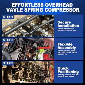 8MILELAKE Valve Spring Compressor, Universal Car Engine Overhead Valve Spring Stem Seal Remover Installer OHV OHC Compressor Tool Kit