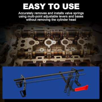 8MILELAKE Valve Spring Compressor, Universal Car Engine Overhead Valve Spring Stem Seal Remover Installer OHV OHC Compressor Tool Kit