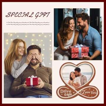 Drive Safe I Love You Visor Clip, Custom Couple Photo Car Visor Clip, with Personalized Car Photo Frame, Valentine's Day Gifts for Wife and Husband, Anniversary Birthday Gifts, Meaningful Gifts