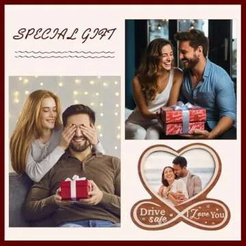 Drive Safe I Love You Visor Clip, Custom Couple Photo Car Visor Clip, with Personalized Car Photo Frame, Valentine's Day Gifts for Wife and Husband, Anniversary Birthday Gifts, Meaningful Gifts