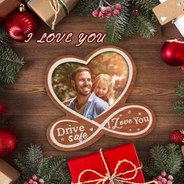 Drive Safe I Love You Visor Clip, Custom Couple Photo Car Visor Clip, with Personalized Car Photo Frame, Valentine's Day Gifts for Wife and Husband, Anniversary Birthday Gifts, Meaningful Gifts