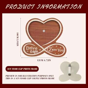 Drive Safe I Love You Visor Clip, Custom Couple Photo Car Visor Clip, with Personalized Car Photo Frame, Valentine's Day Gifts for Wife and Husband, Anniversary Birthday Gifts, Meaningful Gifts