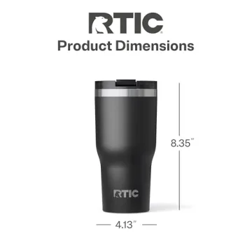 30oz RTIC Black Insulated Travel Tumbler - Versatile Drink Cup