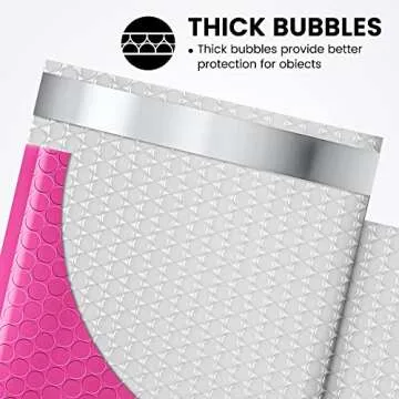 Fuxury Bubble Mailers 6x10" 100 Pack Pink Thick Padded Envelopes Usable Size 6x9" Mailing Envelopes Bubble Padded, Shipping Bags for Mailing,Packaging, Small Business, Boutique, Bulk #0