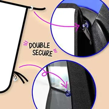 ggomaART Car Side Window Sun Shade - Universal Reversible Magnetic Curtain for Baby and Kids with Sun Protection Block Damage from Direct Bright Sunlight, and Heat - 1 Piece of Black Stars