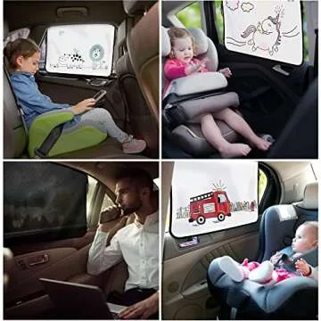 ggomaART Car Side Window Sun Shade - Universal Reversible Magnetic Curtain for Baby and Kids with Sun Protection Block Damage from Direct Bright Sunlight, and Heat - 1 Piece of Black Stars