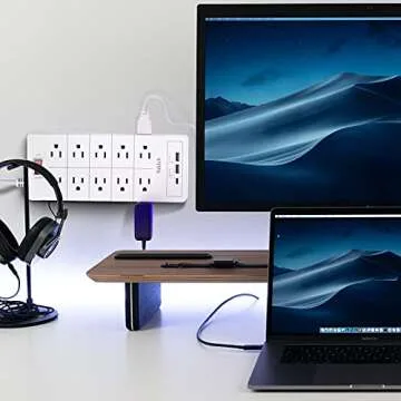 Power Strip Surge Protector 23 in 1, 6ft Extension Cord with 3 USB Ports Smart 3.1A, Multiple Outlet Adapter 20 Outlets, Outlet Extender Cord Organizer for Office, College, Apartment, Gaming Stuff