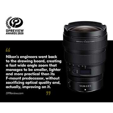 NIKON NIKKOR Z 14-24mm f/2.8 S Ultra-Wide Angle Zoom Lens for Nikon Z Mirrorless Cameras (Renewed)