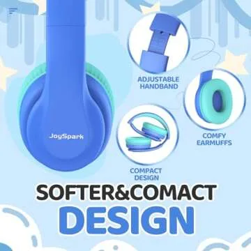 JoySpark Kids Bluetooth Headphones - Safe & Comfortable