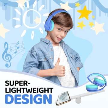 JoySpark Kids Bluetooth Headphones - Safe & Comfortable