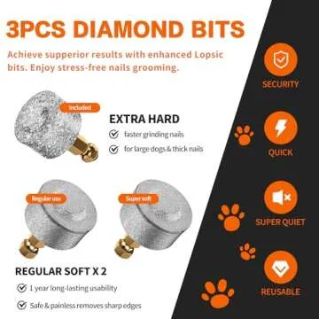 Quiet Powerful Dog Nail Grinder Kit with LED Lights and 3 Ports