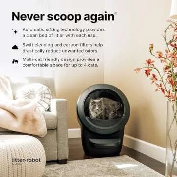 Litter-Robot 4 Core Bundle by Whisker, Black - Automatic, Self-Cleaning Cat Litter Box, Includes Litter-Robot 4, 6 OdorTrap Refills, 25 Liners, 30 Cleaner Wipes, Mat & Fence