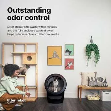 Litter-Robot 4 Core Bundle by Whisker, Black - Automatic, Self-Cleaning Cat Litter Box, Includes Litter-Robot 4, 6 OdorTrap Refills, 25 Liners, 30 Cleaner Wipes, Mat & Fence