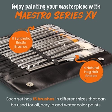Professional Paint Brushes for Artists 15 Piece Set