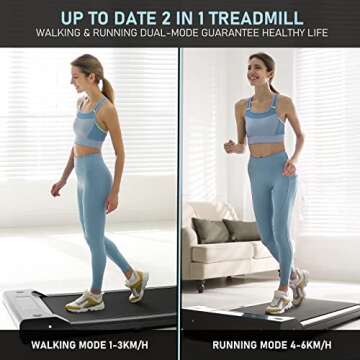 Gallelife Walking Pad, Under Desk Treadmill, 2 in 1 Walkstation Walking Pad Treadmill Portable Desk Treadmill Installation Free with Remote Control Walking and Jogging Machine for Home/Office