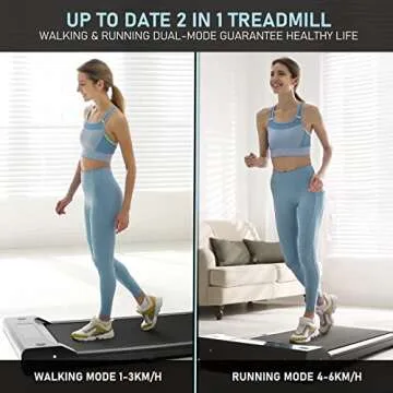 Gallelife Walking Pad, Under Desk Treadmill, 2 in 1 Walkstation Walking Pad Treadmill Portable Desk Treadmill Installation Free with Remote Control Walking and Jogging Machine for Home/Office