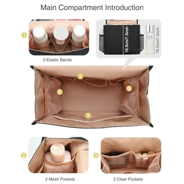Relavel Hanging Toiletry Bag Compact Waterproof Travel Organizer