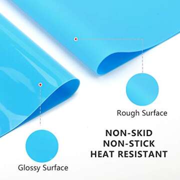 Gartful 4 PCS Silicone Mat for Crafts, Nonstick Silicone Sheets for Jewelry Casting Mat, Craft Mat for Epoxy Resin, Glitter Slime, Painting, Orange Blue Green Pink (15.7 x 11.8 inches)