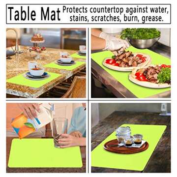 Gartful 4 PCS Silicone Mat for Crafts, Nonstick Silicone Sheets for Jewelry Casting Mat, Craft Mat for Epoxy Resin, Glitter Slime, Painting, Orange Blue Green Pink (15.7 x 11.8 inches)