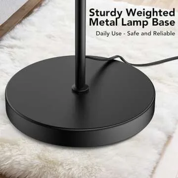 QiMH Industrial Floor Lamp with Light Bulb,Metal Tall Standing Lamp,Tall Modern Black Led Floor Lamp for Home Decor Bedroom Reading Office, Black