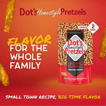 Dot's Homestyle Pretzels 18 Ounce Family Size Original Seasoned Pretzel Twists (2 Pack)