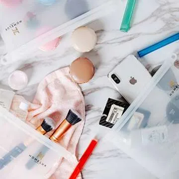 HOMELUX THEORY Reusable Freezer Bags, 7Pcs Large & Medium Reusable Ziploc Bags Silicone Airtight & Leakproof, Reusable Silicone Food Storage Bags, Silicone Snack Bags For Travel & Camping (3L, 4M)