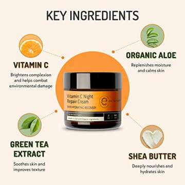 Eve Hansen Vitamin C Night Cream for Face and Neck - Hydrating, Brightening, Anti-Aging Moisturizer ...